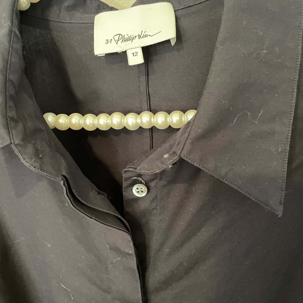 3.1 Phillip Lim Black/Blue Top - Picture 3 of 9